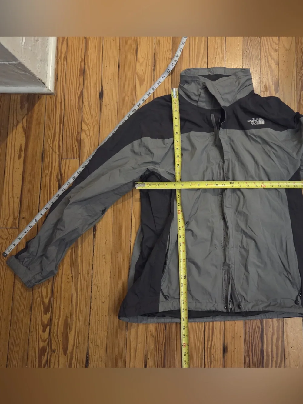 The North Face Gray and Black Men's Rain Jacket